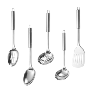 Cuillère de cuisson en acier miroir de qualité supérieure ensemble d'ustensiles de cuisine classique 6 pièces cuillère en acier inoxydable 6 pièces - Product Image 5