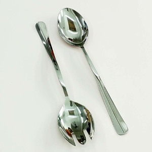 Nouveau serveur de salade poli miroir argenté en métal d'excellente qualité ou cuillères à salade poignée de forme carrée ensemble de serveur de salade de couverts - Product Image 6