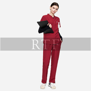 Uniforme Médico Unisex Personalizado, Transpirable e Impermeable, Talla Grande XL, Blusa de Enfermera de Manga Corta, Traje Jogger, Estilo Informal para Otoño - Product Image 4