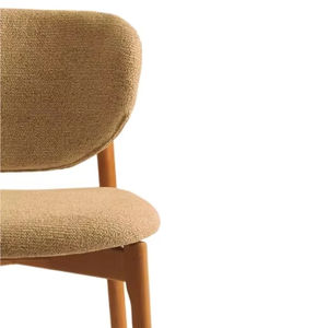 เก้าอี้รับประทานอาหารโยกทันสมัยกรอบไม้เนื้อแข็งพร้อมผ้าสีเบจสำหรับบ้านร้านอาหารห้องนั่งเล่นห้องนอนใช้กลางแจ้ง - Product Image 4