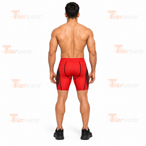 <b>Men's</b> <b>Red</b> Compression <b>Shorts</b> Mid Waist Sporty Quick Dry Athletic Base Layer <b>Short</b> Pants Breathable <b>Men</b> Compression <b>shorts</b> - Product Image 4