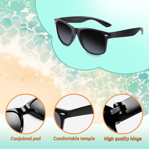 Gafas <span class=keywords><strong>de</strong></span> <span class=keywords><strong>Sol</strong></span> Retro Cuadradas <span class=keywords><strong>de</strong></span> Plástico con Marco Negro, Personalizables con Logotipo, para Mujer <span class=keywords><strong>y</strong></span> Hombre, Disponibles en Stock Local <span class=keywords><strong>de</strong></span> Fábrica Directa - Product Image 3