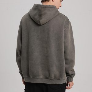 Sudaderas con capucha de gran tamaño para hombre Unisex Acid Wash Basics Hoodie Heavyweight 100% Cotton Blended Pullover Sudadera Vintage Streetwear - Product Image 5