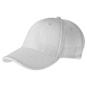 Gorra de béisbol deportiva estructurada de poliéster liso ajustable con logotipo impreso con borde sándwich - Product Image 3