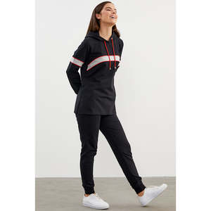 Survêtement à capuche évasé pour femme, personnalisé, imprimé, en polaire légère et respirante, nouvelle collection, vente en gros, haute qualité - Product Image 6