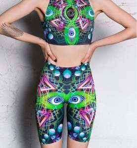Shemax 2024 Pole Dance Fitness Gym Yoga High Quality Custom Trippy High Waisted Biker <b>Shorts</b> <b>Rave</b> <b>Shorts</b> Pole Dance - Product Image 4