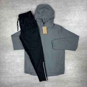 Chándal cortavientos impermeable para exteriores con estampado personalizado, ropa de entrenamiento transpirable de talla grande para correr en invierno, patrón sólido - Product Image 6