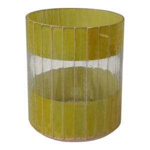 Candelabros de cristal amarillo personalizados de lujo, tarros de farol cilíndricos hechos a mano, diseño de mosaico para decoración del hogar, bodas - Product Image 4