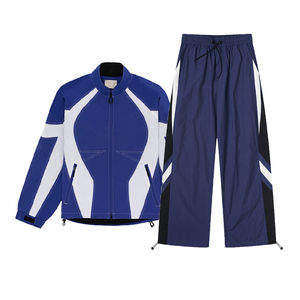 Custom <b>Men</b> Wholesale Manufacturer Two Piece Designer Matching Sets Nylon Windbreaker Suits <b>Track</b> <b>Jacket</b> Outerwear Tracksuit - Product Image 3