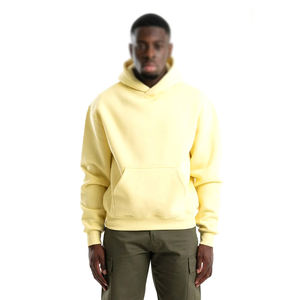 100% algodón en blanco peso pesado gota hombro hombres sudaderas con capucha de alta calidad Casual Color sólido algodón pulóver sudaderas con capucha de gran tamaño - Product Image 1