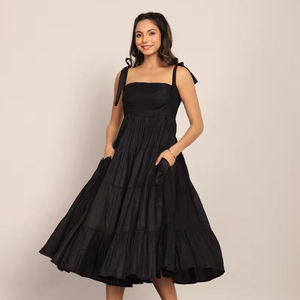 Buy Black Skater Dress With Lace Stretchy Fit & Breathable Mesh |  Alibaba.com
