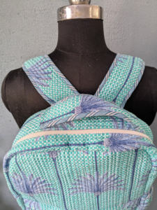 High Quality Hand-Block Printed Quilted Cotton Bohemian College Portable Lightweight Medium Capacity Ethnic Indian Floral - Product Image 4