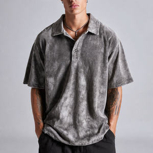 เสื้อโปโลโอเวอร์ไซส์ผู้ชาย ทรงหลวม ไหล่ตก มีกระเป๋า ดีไซน์ทันสมัย ระบายอากาศได้ดี ผ้าไม่ยับ - Product Image 5