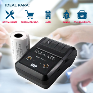 เครื่องพิมพ์ใบเสร็จแบบพกพาขนาด 58 มม. เชื่อมต่อบลูทูธ พิมพ์ขาวดำ ความละเอียด 203dpi วัสดุพลาสติก สำหรับพิมพ์สติกเกอร์และบาร์โค้ดแบบพกพา - Product Image 5