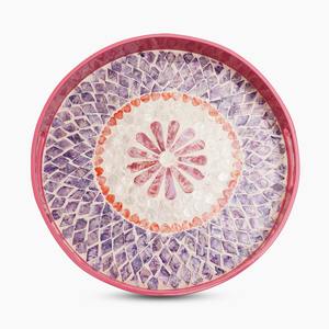 Bandejas de nácar rosa, bandeja de fregona hecha a mano, accesorio de tablescaping de bajo costo multicolor - Product Image 1