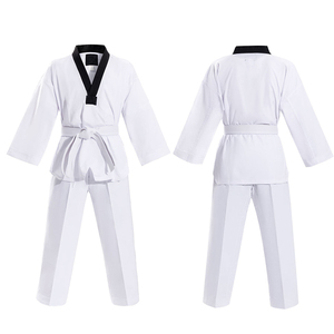 Uniforme de Taekwondo Dobro Wtf transpirable de peso ligero blanco de verano de venta directa de fábrica para competiciones de Taekwondo - Product Image 1
