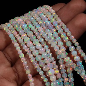100% perles d'opale éthiopienne naturelle Welo excellentes brins d'opale de feu pour collier perles de pierre - Product Image 3