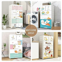 Armoire de Rangement en Plastique Pliable pour Enfants, Usine Vente en Gros, Penderie Simple pour Bébé