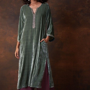 NEW TRENDY & LATEST LONG KURTA WITH PLAZO DRESS WITH EMBELLISH BEAUTIFUL RESHAM, CRYSTAL GLASS BEADS,DABKA WORK for Party-wear - Product Image 1