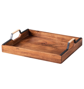 Unique Design Wooden Serving <b>Tray</b> <b>With</b> Golden <b>Handle</b> for Wedding Party Tabletop Decorating Dinnerware Serving Use - Product Image 4