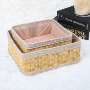 Juego de 3 Cajas de Almacenamiento Decorativas Clásicas Hechas a Mano, Ecológicas, de Paja Natural con Alta Tolerancia de Precisión, Hechas en TN - Product Image 3