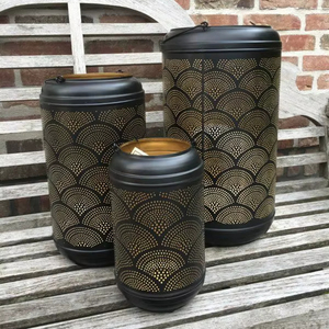 Linterna decorativa de hierro de estilo doméstico para sala de estar rústica dormitorio entrada cocina y decoración de jardín al aire libre - Product Image 1