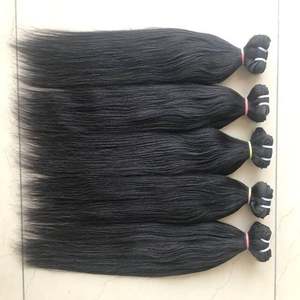 Vente en gros en vrac 100% mèches de cheveux humains vierges alignés avec cuticules indiennes closure grade 8A tissage de vison brut non transformé vague naturelle - Product Image 1