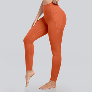 TEAM BUILDER High Waist Yoga Leggings Side Pockets | <b>Tummy</b> <b>Control</b> Compression Quick Dry Polyester/Spandex Workout Activewear | - Product Image 3