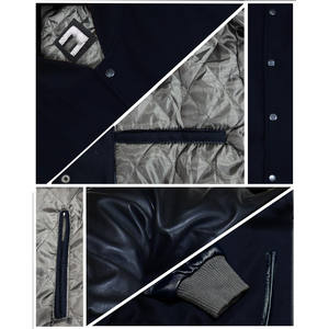 College Baseball Meilleure Vente Personnalisé Haute Qualité Corps En Laine Manches En Cuir Véritable Letterman Bomber Varsity Veste pour Hommes - Product Image 6
