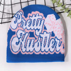 Customized Unisex Custom Winter Hats 100% Acrylic Sports Cap Y2K Beanie Jacquard Knit Hat Jacquard Beanie Hats - Product Image 5