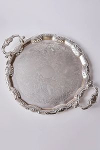 ถาดเสิร์ฟทองเหลืองเคลือบเงาทำด้วยมือสำหรับเสิร์ฟเครื่องดื่มและอาหารว่างงานอินเดีย - Product Image 5