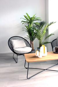 Modern Powder Coated Iron Rope Cushion Lounge Chair for Outdoor Dining Relaxing Garden Patio Sofas for Courtyard Hotels <b>Parks</b> - Product Image 5