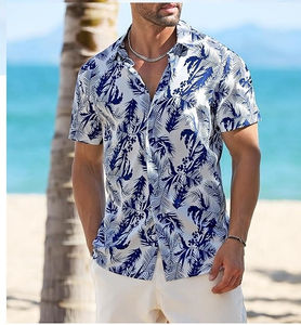 Custom <b>Men</b> <b>Hawaiian</b> <b>Shirt</b> Short Sleeve Sublimation Printed <b>Shirt</b> Breathable Casual Button-Down Beach <b>Shirt</b> With OEM 2025 - Product Image 1