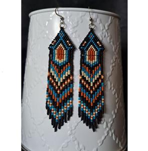 Boucles d'oreilles indiennes bohèmes faites à la main, perles de verre rondes colorées, boucles d'oreilles à clous en perles de verre - Product Image 6