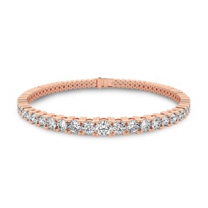 Brilliant Round Lab Grown Diamond Tennis Bracelet 4 Ct Tw F-G Color VS Clarity 73 Diamonds 14K <b>Solid</b> <b>Gold</b> Full Pave Statement - Product Image 2