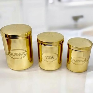 Boîte à épices de cuisine en acier inoxydable, finition miroir brillant, dorée, sans danger pour les aliments, compatible lave-vaisselle, hermétique, écologique, pour sucre - Product Image 2