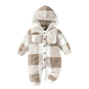 Combinaison à capuche imprimée pour bébé garçon avec motif Carreaux Technics - Product Image 1