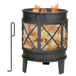 Panier de foyer en acier de style moderne avec poignées de protection Fournitures de foyer en métal pour patio de jardin - Product Image 3