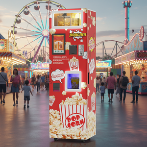 Machine à popcorn automatique entièrement automatique au prix d'usine en gros, électrique avec système de paiement par pièces et par carte de <span class=keywords><strong>crédit</strong></span> - Product Image 2