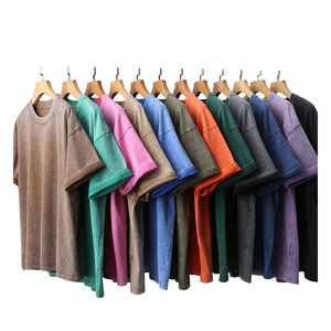 T-shirts vierges en coton surdimensionné pour hommes t-shirts lourds logo personnalisé t-shirt surdimensionné lavé à l'acide pour hommes - Product Image 4