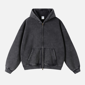 Custom Blank Basics 100% Cotton Acid Hoodie High Street Series Washing Old Oversized Stone Washed Vintage Hoodie para hombres - Product Image 1