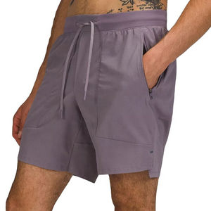 <b>Men's</b> Quick Dry Workout Training <b>Shorts</b> Elastic Waist Woven <b>Zipper</b> <b>Pockets</b> Solid Pattern Mid Waist Athletic <b>Shorts</b> - Product Image 1