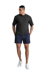 T-shirt long en coton doux, surdimensionné et uni, en tissu tricoté de qualité - Product Image 3