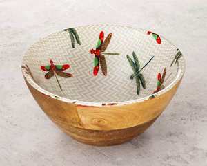 Vente en gros de vaisselle en bois émaillé de style royal avec impression intérieure, saladier ou vaisselle de cuisine, couverts, bol de service - Product Image 2