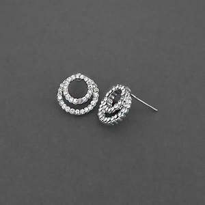 Kriaa Pendientes de tuerca surtidos Chapado en plata con piedra austriaca blanca 1310758 Accesorio de moda - Product Image 1