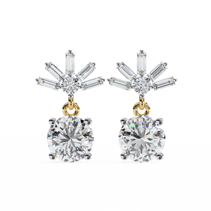 Boucles d'oreilles uniques en or 18 carats avec diamant de laboratoire, boucles d'oreilles de qualité supérieure - Product Image 4