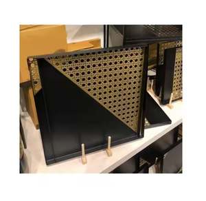 Plateau de service martelé en acier inoxydable de conception merveilleuse avec poignées de feuille d'or pour les fournitures d'accessoires d'hôtel à la maison - Product Image 4