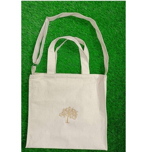 Bolso de mano de lona de algodón personalizado de alta calidad, ecológico, plegable, de la mejor calidad para comestibles, eventos en la playa, uso promocional liso - Product Image 2