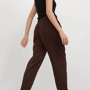 Trousers Fall Fashion <b>Women</b> Custom Design Casual High Quality <b>White</b> <b>Linen</b> Trousers With Pockets Long Wide Leg <b>Pants</b> - Product Image 4