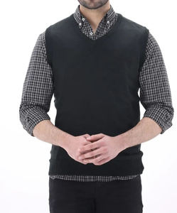 Cardigan d'hiver sans manches pour homme personnalisé, en acrylique respirant, épais, tricoté - Product Image 6